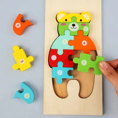 10-Piece Wooden Animal Puzzle Set- Random design