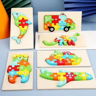 10-Piece Wooden Animal Puzzle Set- Random design