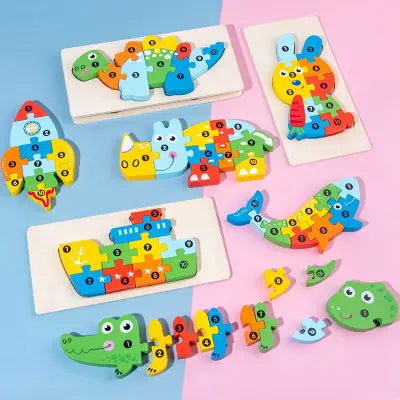 10-Piece Wooden Animal Puzzle Set- Random design