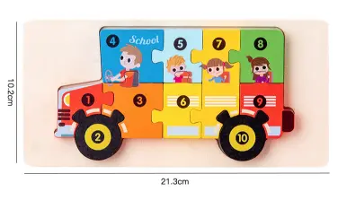 10-Piece Wooden Animal Puzzle Set- Random design