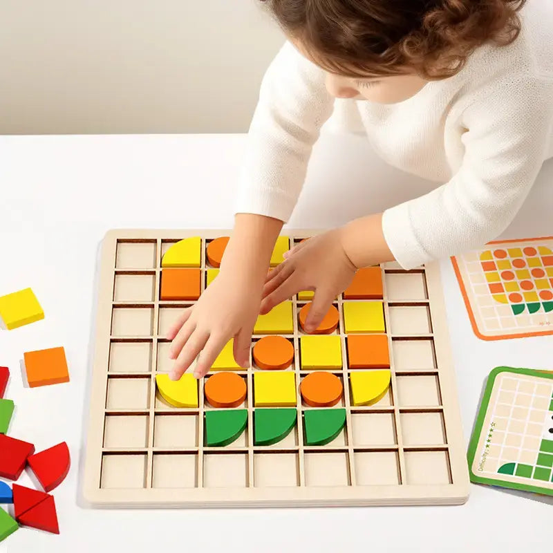 120 pieces mosaic puzzle- wooden pattern blocks
