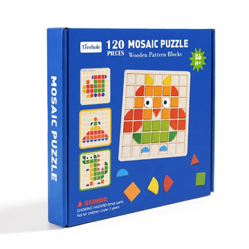 120 pieces mosaic puzzle- wooden pattern blocks