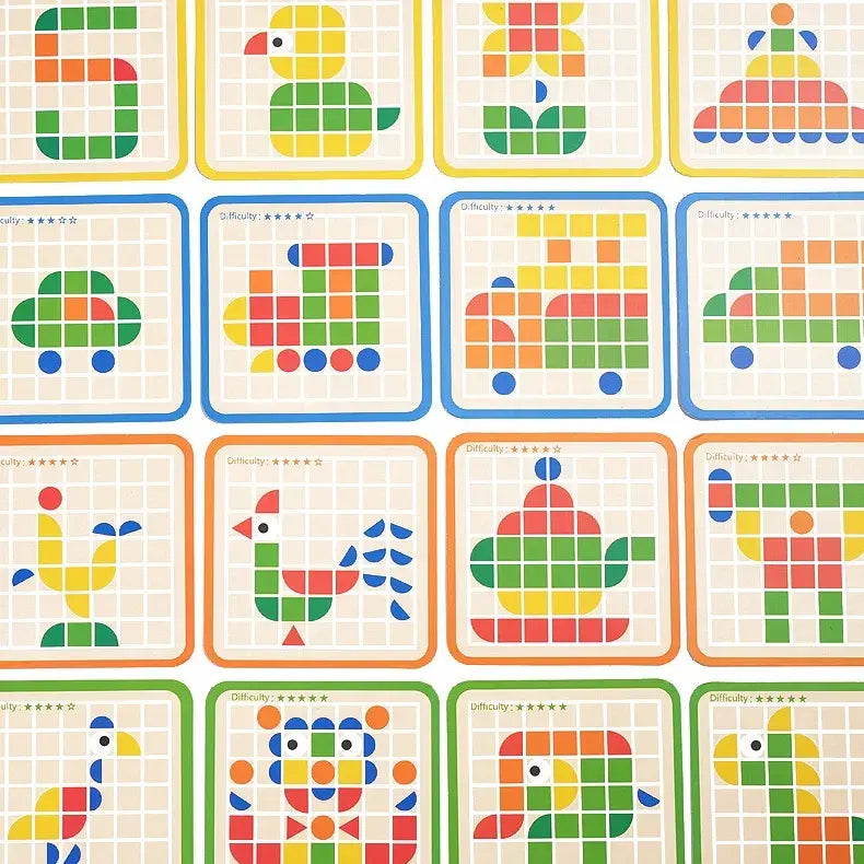 120 pieces mosaic puzzle- wooden pattern blocks