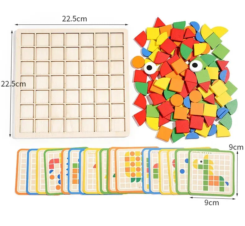 120 pieces mosaic puzzle- wooden pattern blocks