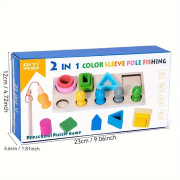 2 in 1 color sleeve pole fishing magnetic game