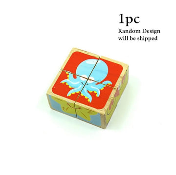 4-Piece Wooden Cube Puzzle: 6-Sided Fun