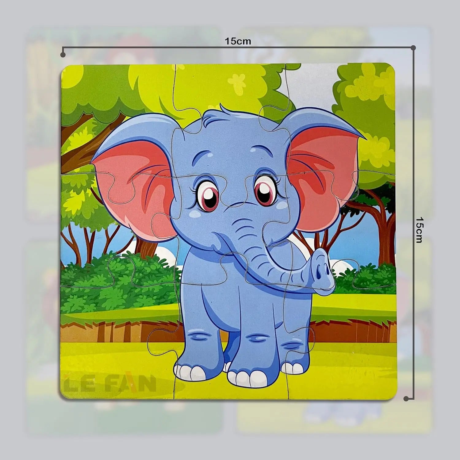 4 in 1 wooden animal puzzle - Pack of 4