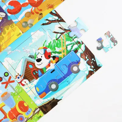 4x4 animal friends puzzle board- Random design