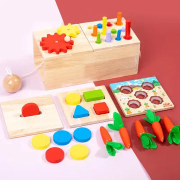 6 in 1 object box- Montessori wooden activity box