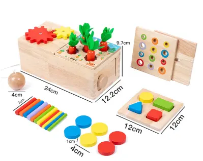 6 in 1 object box- Montessori wooden activity box