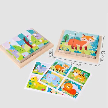 4-in-1 Wooden Stick Puzzle- Random design