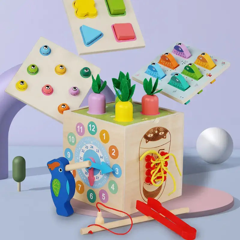 8-in-1 Wooden Montessori Toy – Endless Learning Fun!