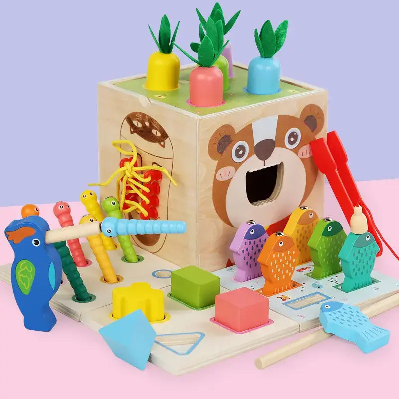 8-in-1 Wooden Montessori Toy – Endless Learning Fun!