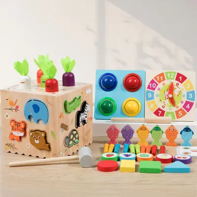 8-in-1 Montessori Wooden Activity Cube