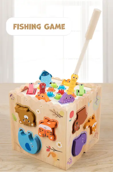 8-in-1 Montessori Wooden Activity Cube