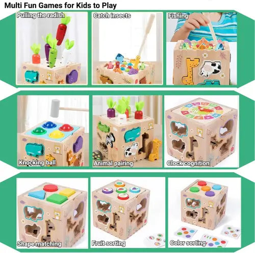 8-in-1 Montessori Wooden Activity Cube