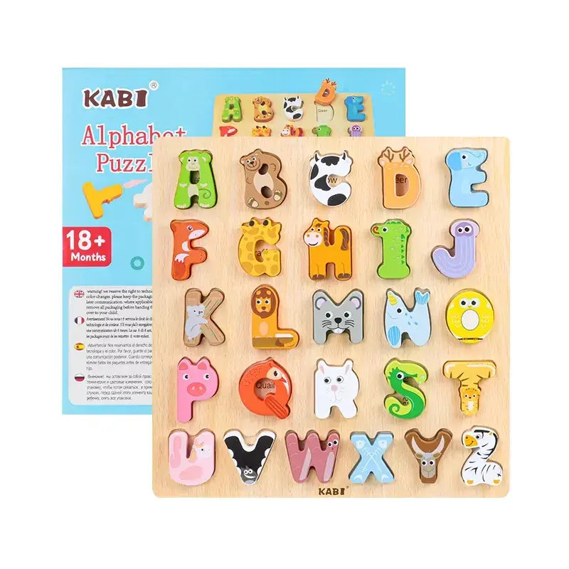 Wooden Montessori Alphabets Learning Base board- Animal theme