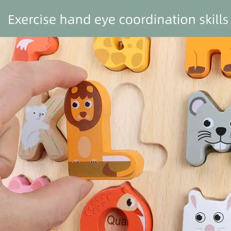 Wooden Montessori Alphabets Learning Base board- Animal theme