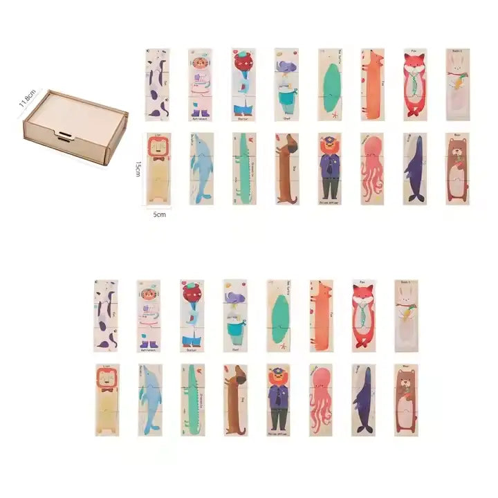 Wooden animal shape matching jigsaw puzzle