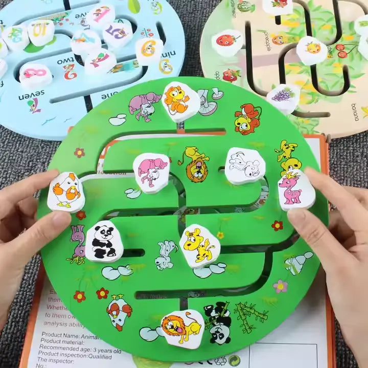 Wooden Animal Maze – Help Each One Reach Their Destiny!