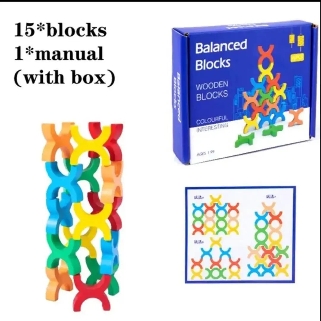 X- shaped Wooden Balancing Blocks game