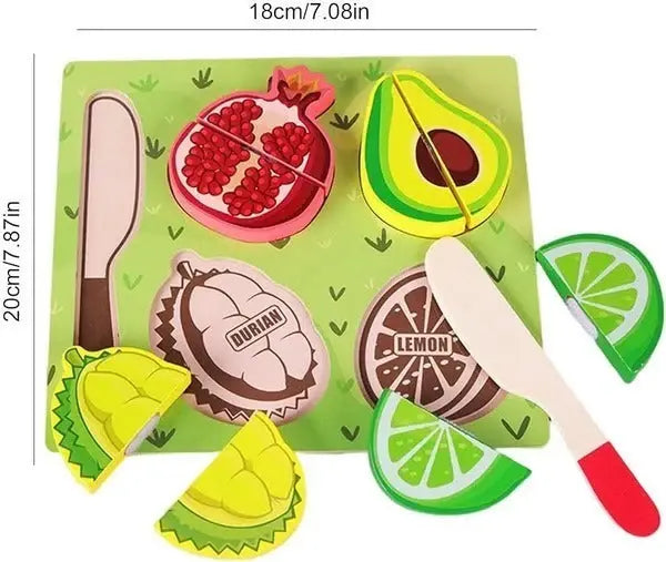 Chunky Velcro Board puzzle with wooden knife- slice and learn fun!