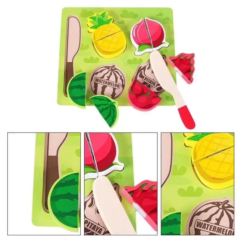 Chunky Velcro Board puzzle with wooden knife- slice and learn fun!