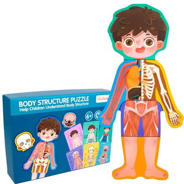 Wooden Body Structure and Skeletal Muscle Puzzle – Montessori Educational Learning Toy for Boys