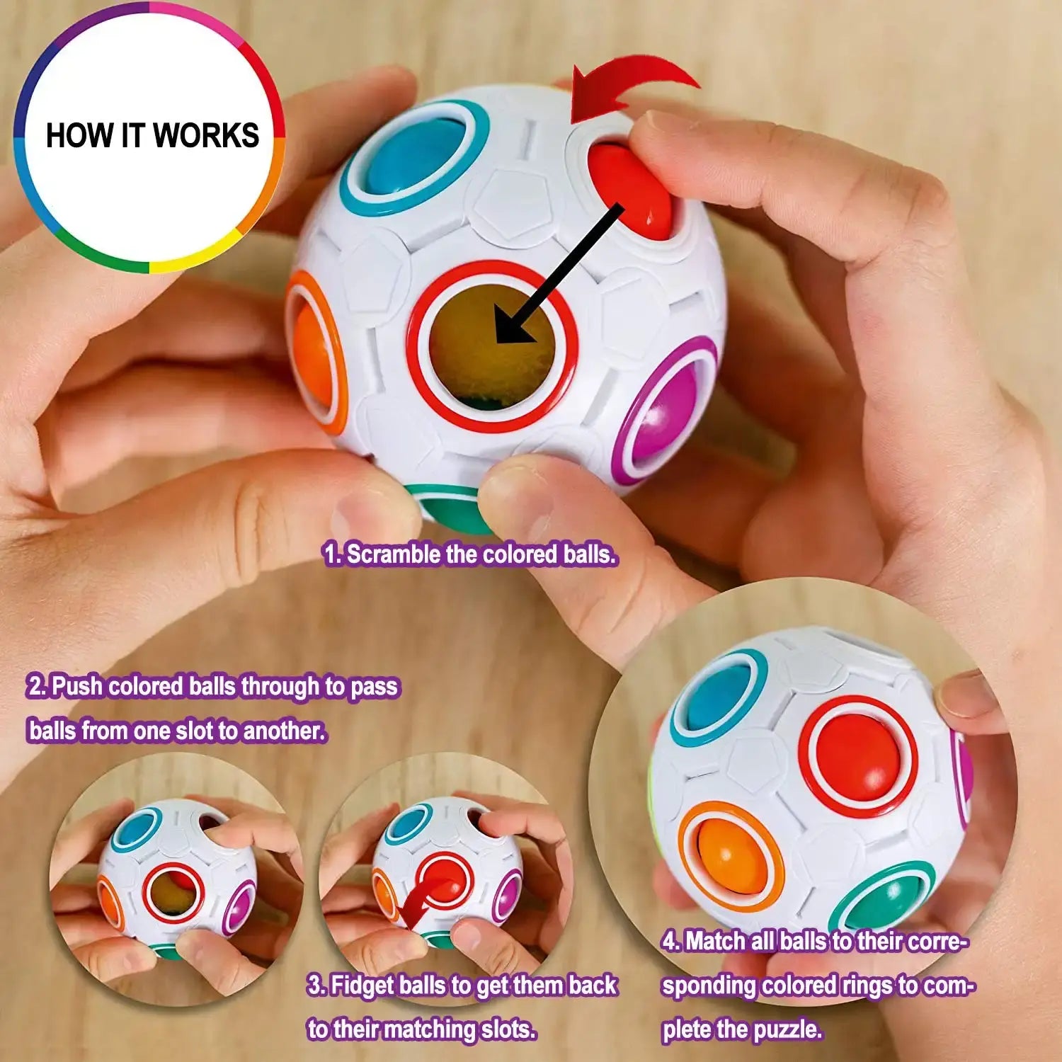 Stress relief Button ball for Children and adults