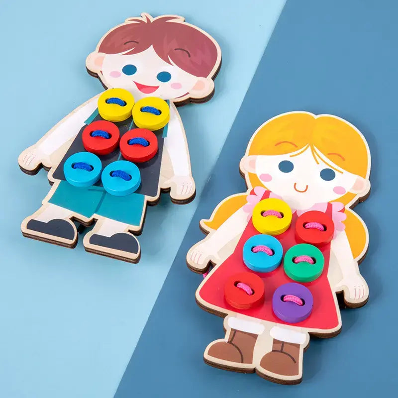 Lacing button activity toy(1pc-either boy or girl)
