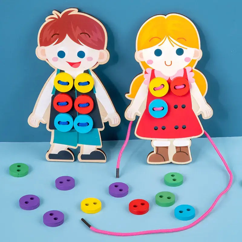 Lacing button activity toy(1pc-either boy or girl)