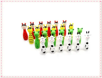 Cartoon animal wooden mini bowling set- 1 design