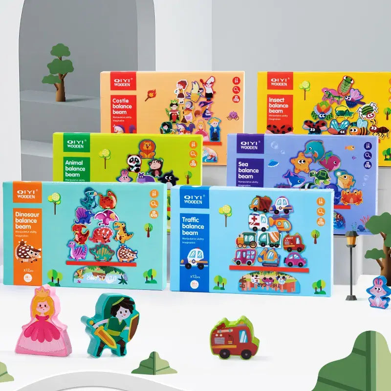 Balance beam game- castle, sea theme, dinosaur, insect, animal, traffic theme