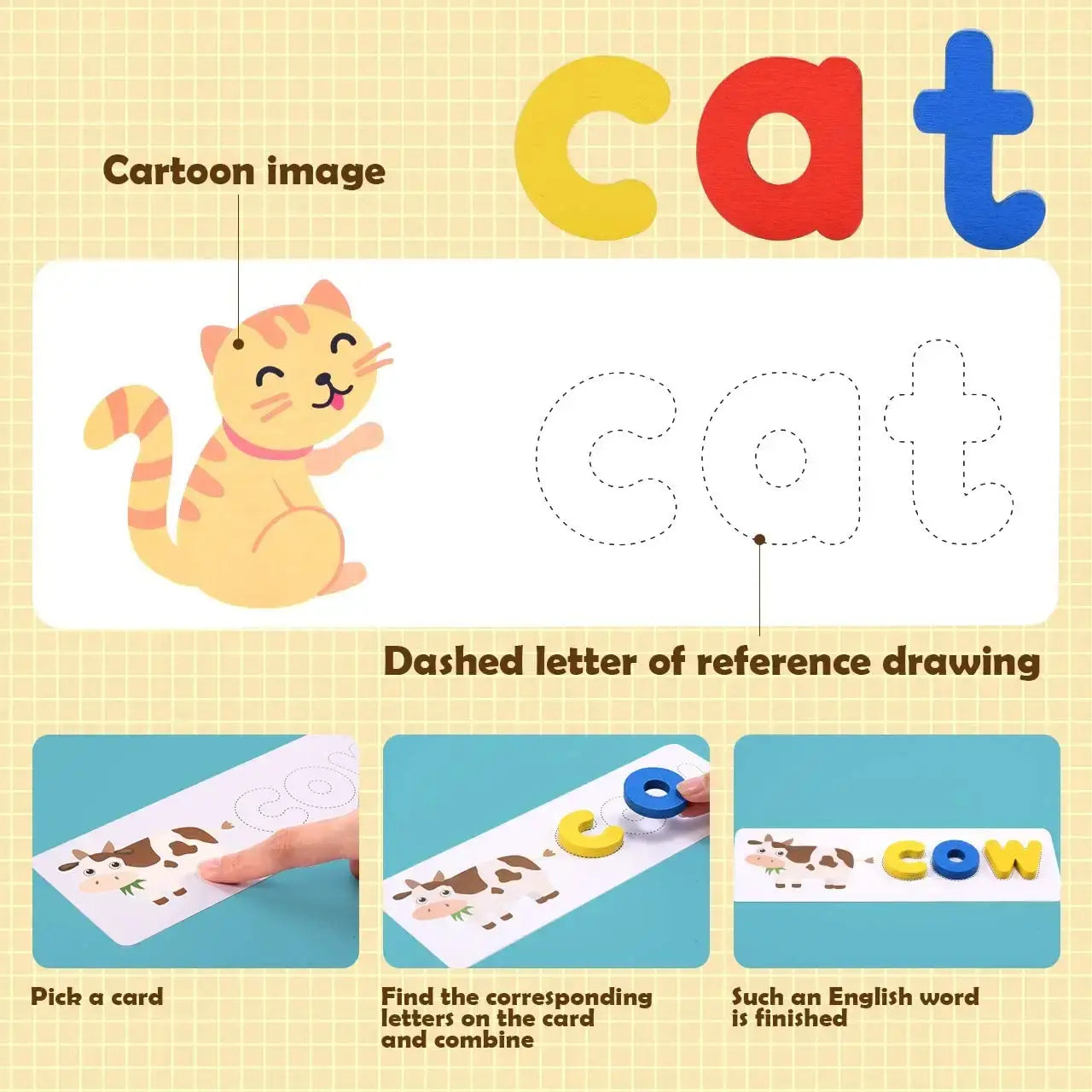 Cognitive Wooden Spelling Game for Kids βοΈπ