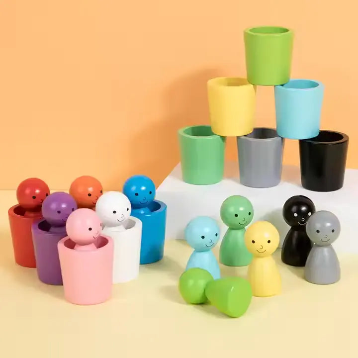 Color sorting cup game