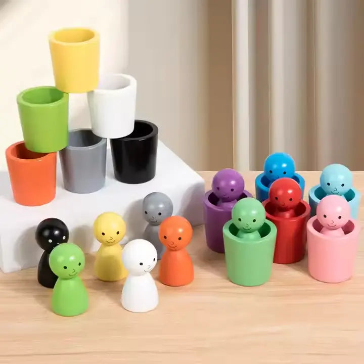 Color sorting cup game