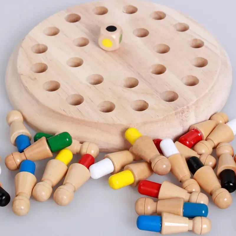 Classic Wooden Color Memory Chess – A Timeless Brain-Boosting Game for Kids