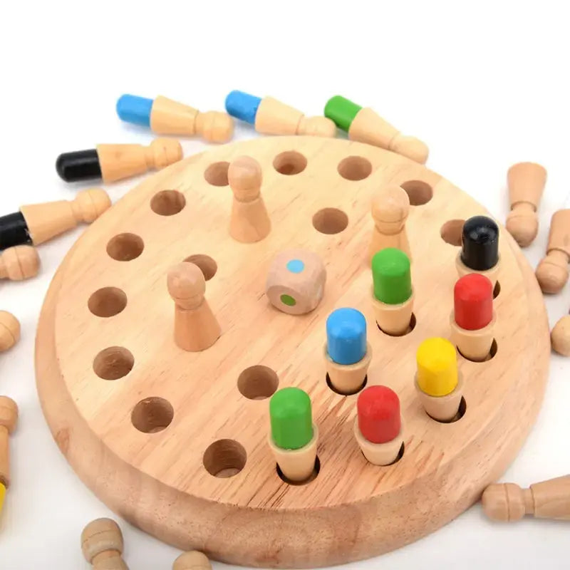 Classic Wooden Color Memory Chess – A Timeless Brain-Boosting Game for Kids