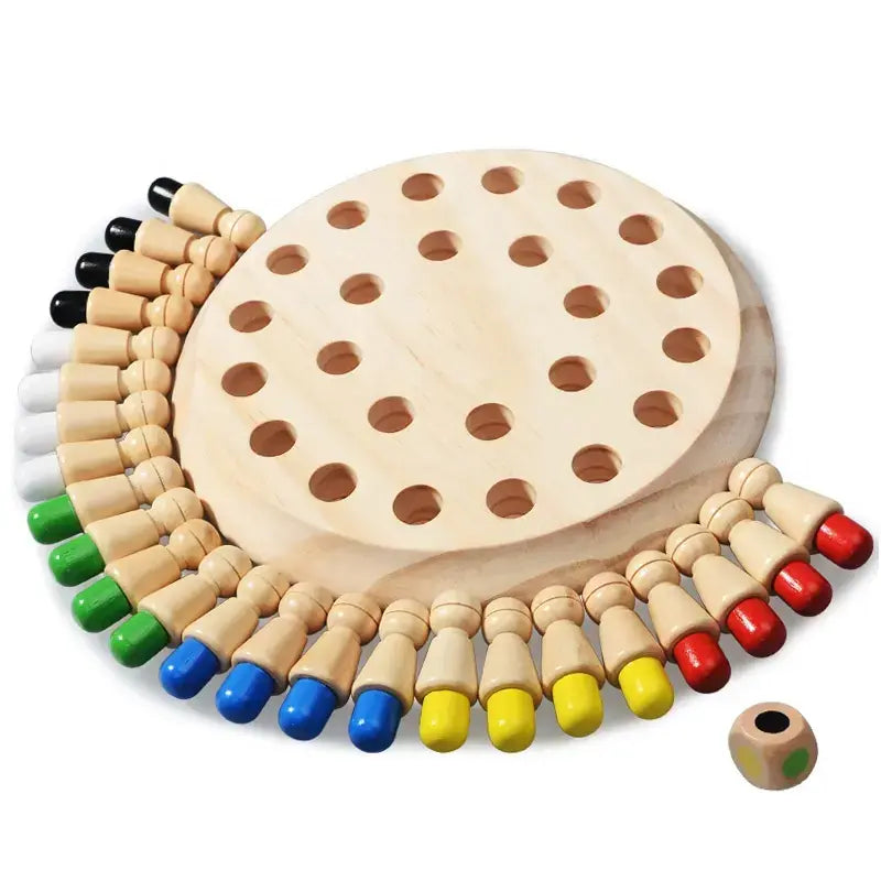 Classic Wooden Color Memory Chess – A Timeless Brain-Boosting Game for Kids