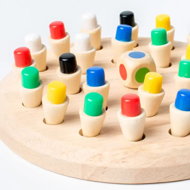 Classic Wooden Color Memory Chess – A Timeless Brain-Boosting Game for Kids