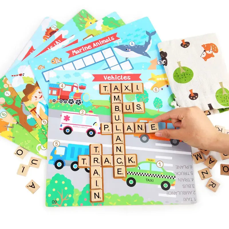Children's Early Educational English Words Solitaire Crossword Game