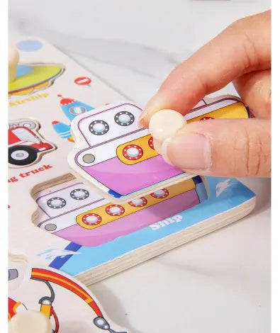 Educational Wooden Peg Puzzle Set β Learn Through Touch & Play!