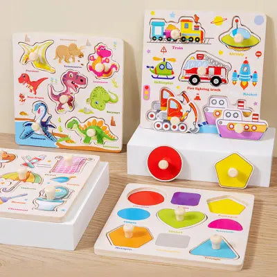 Educational Wooden Peg Puzzle Set β Learn Through Touch & Play!