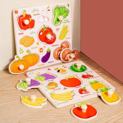 Educational Wooden Peg Puzzle Set β Learn Through Touch & Play!
