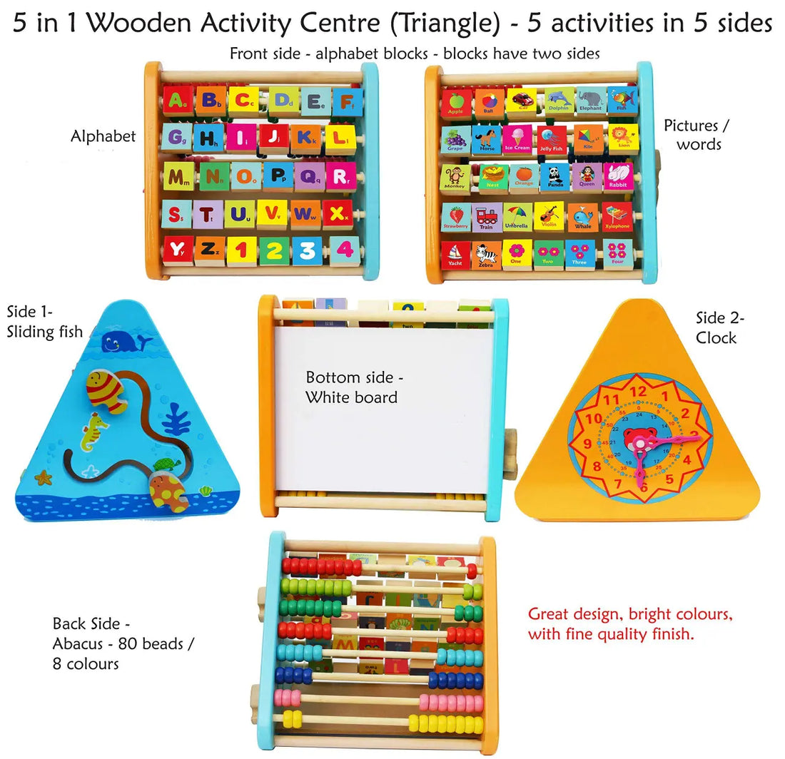 5-in-1 Wooden Activity Centre (Triangle)