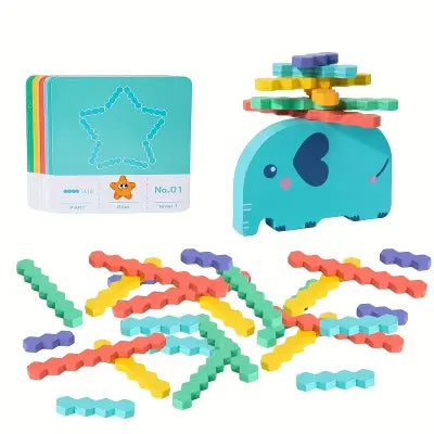 Honey comb color stick elephant balance