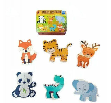 Intellect 6 in a box toy puzzle- wild animals theme