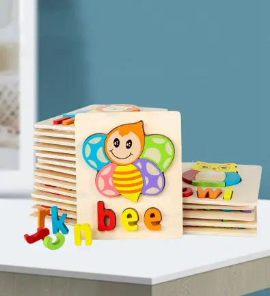 Wooden Alphabet Jigsaw Puzzle with Names- Random design