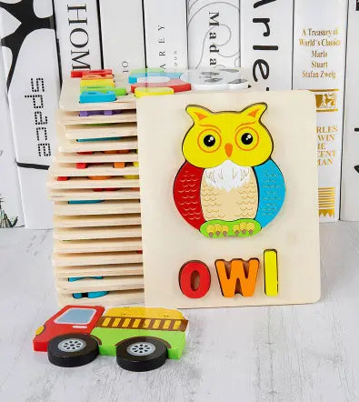 Wooden Alphabet Jigsaw Puzzle with Names- Random design