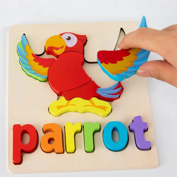 Wooden Alphabet Jigsaw Puzzle with Names- Random design